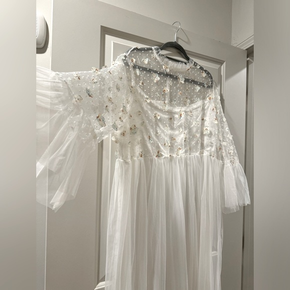 SHEIN Unity Frill Neck Organza Overlay Dress - Picture 4 of 13